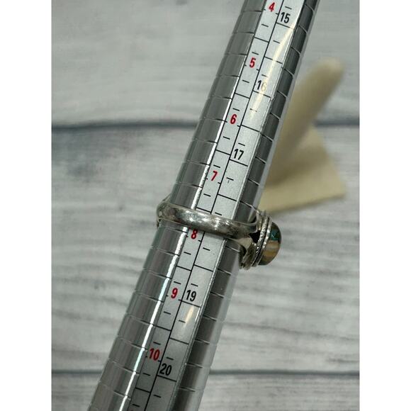 BBJ 925 Sterling Silver Spiny Oyster Turquoise 3-Stone Southwestern Ring Sz 8 - Picture 8 of 10